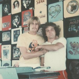 Doug Smith and Mike Whitman selling t-shirts and the Ohio State Fair