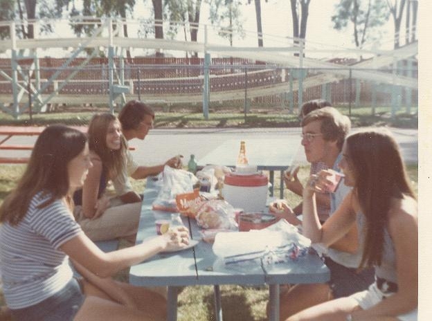 Sue Dietrich, Sue Murnen, Craig Harris, Kevin Steele, Greg King, Nancy Bassett at Cedarpoint.