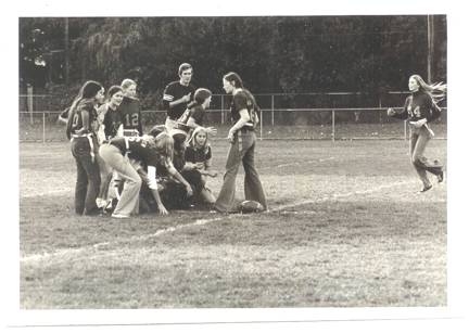 Kim Haverman...Sally Metzger...Powderpuff junior year fall 1973  WOW!