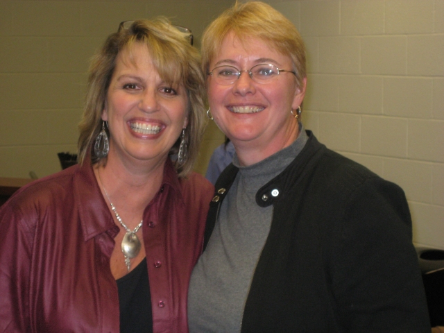 Peggy Breneman Vorderberg & Kim Haverman Switchenko at Walleye game 12/2009